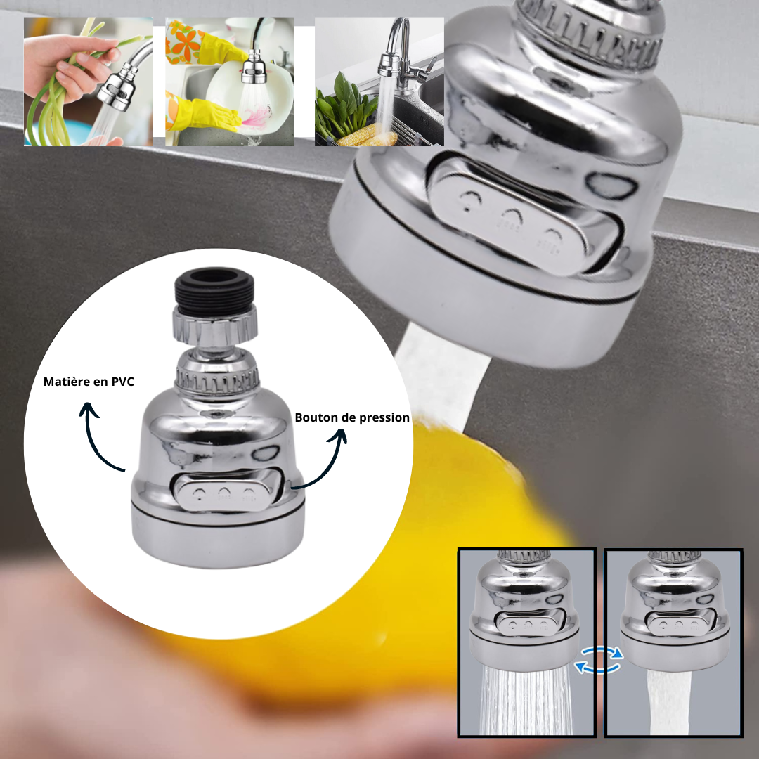 Embout de cuisine VENTEO - Super Jetto - Aérateur de robinet - Embout  robinet universel de cuisine avec rotation 360 - Economiseur d'eau - Avec 2  mod au meilleur prix