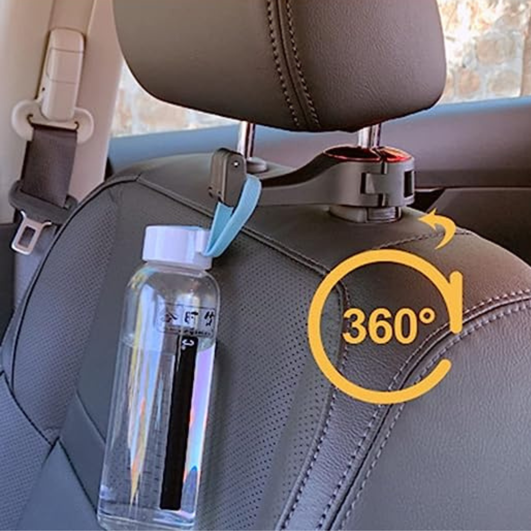 Crochet de rangement pour appui tête de voiture 2 en 1, support de  téléphone portable, crochet de rangement pour siège arrière