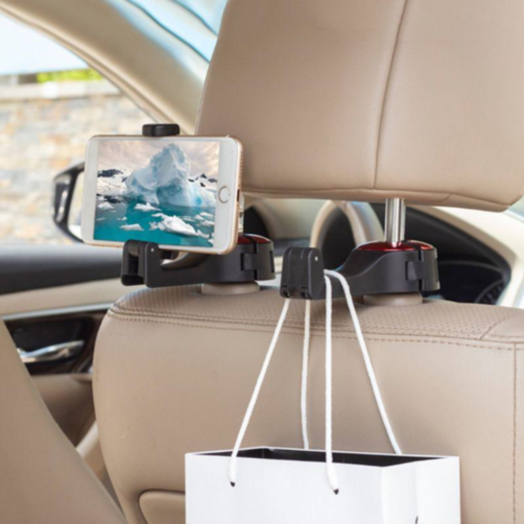 ENLACE Crochet arrière pour siège de voiture avec support de téléphone  portable, crochet pour siège de voiture, support pour téléphone portable