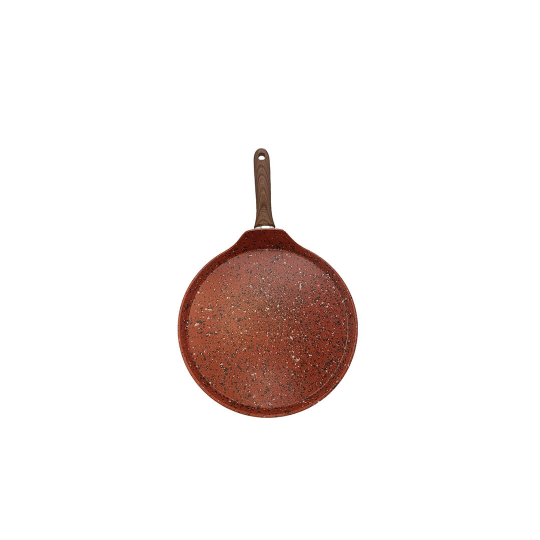Venteo Copper Stone Pan Fond INOX Compatible Tous Feux Poêle revêtement Granit Haute Technologie Antiadhésive et Anti-Rayures avec Effet Cuivre 20 cm